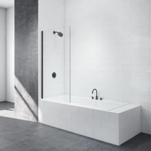 Merlyn Black Fixed Square Bath Screen