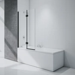 Merlyn Black 2 Panel Hinged Bath Screen