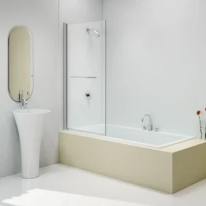 Merlyn Single Square Bath Screen With Towel Rail