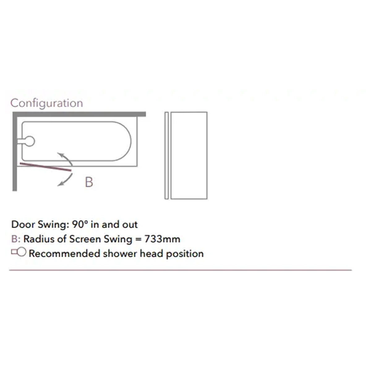 Merlyn Single Square Bath Screen With Towel Rail - Image 2