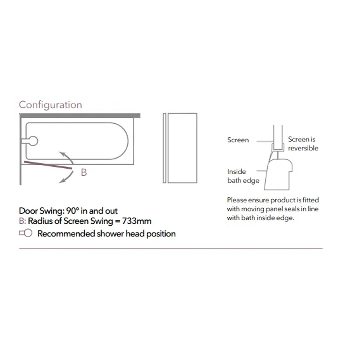 Merlyn Single Square Bath Screen - Image 2