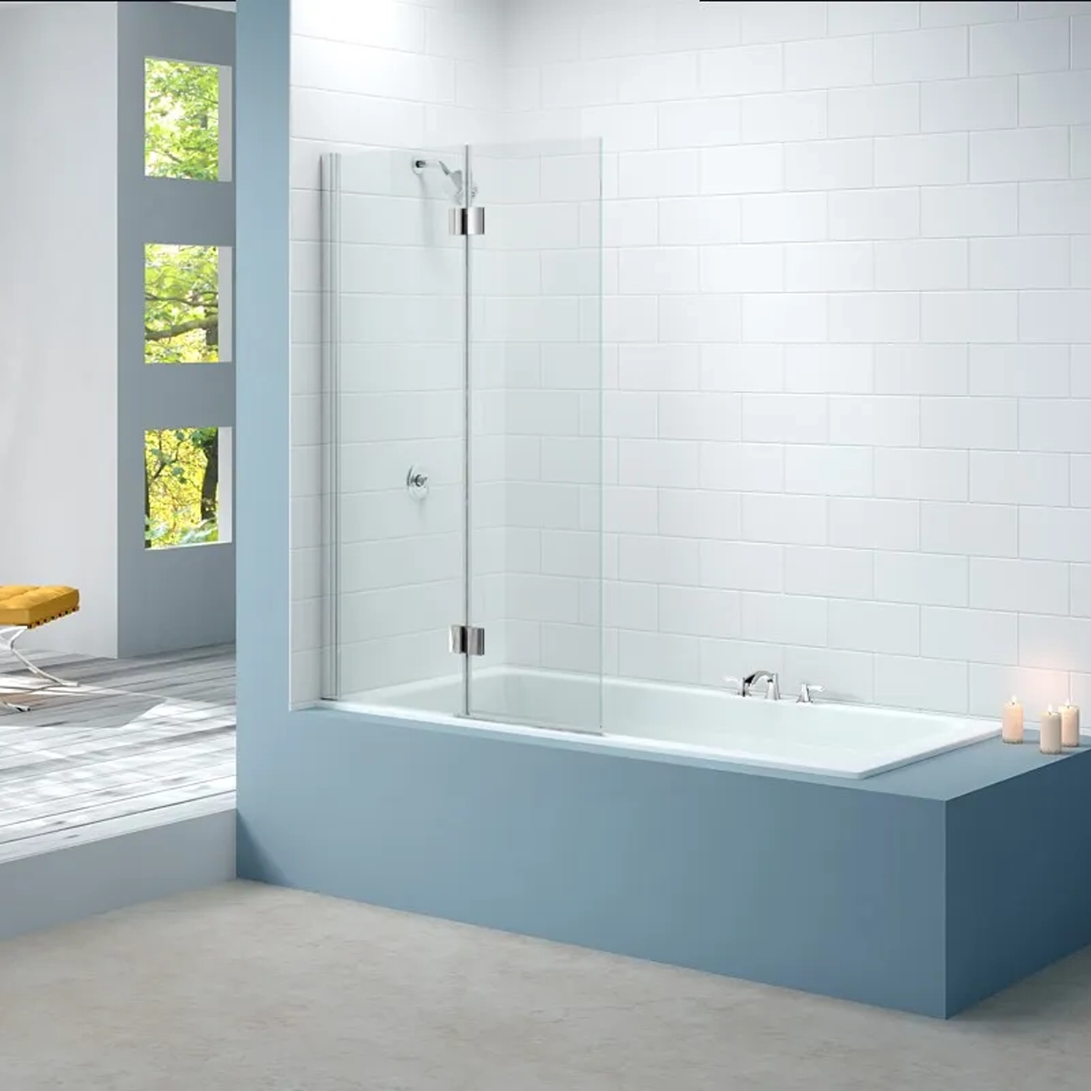 Merlyn 2 Panel Hinged Bath Screen