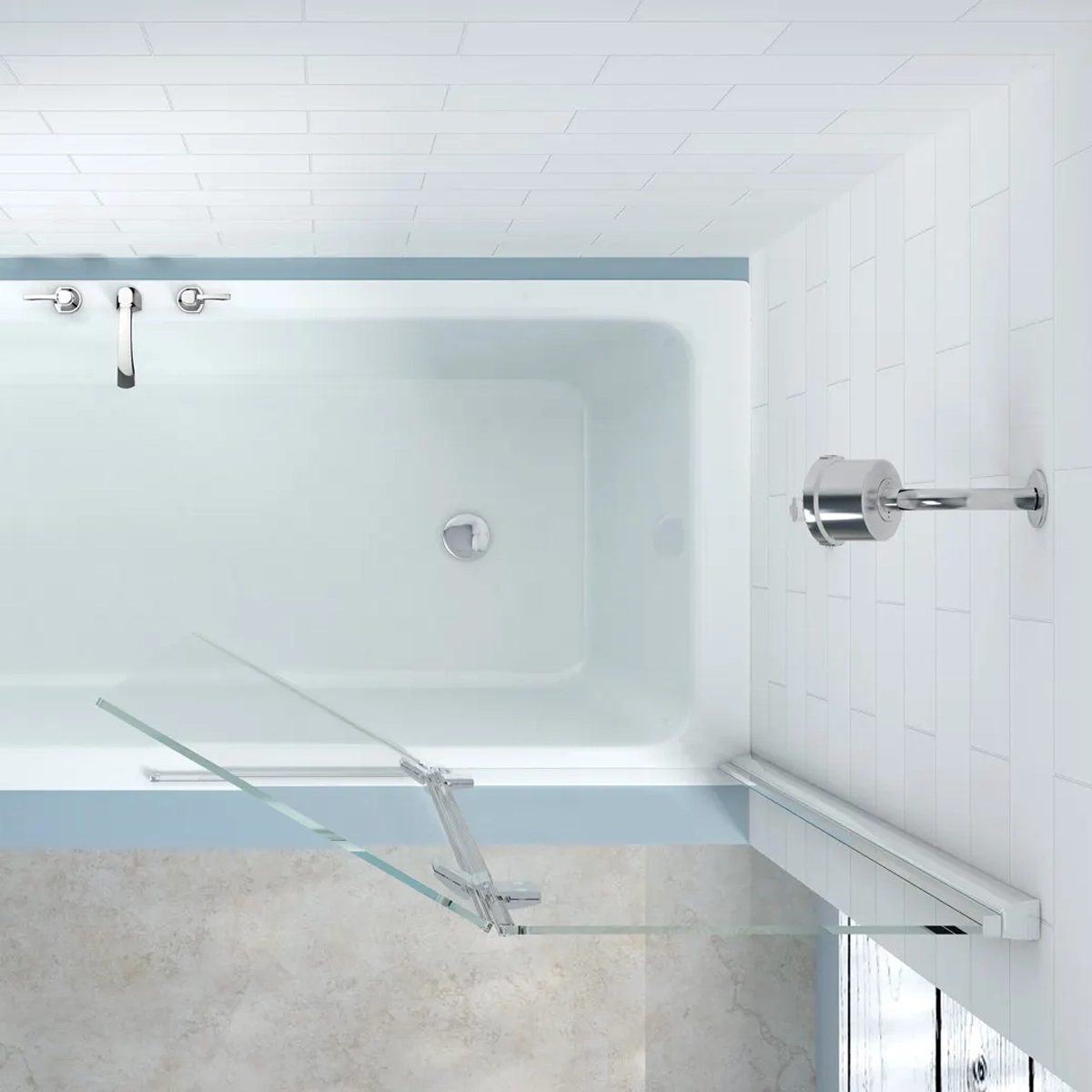 Merlyn 2 Panel Hinged Bath Screen - Image 2
