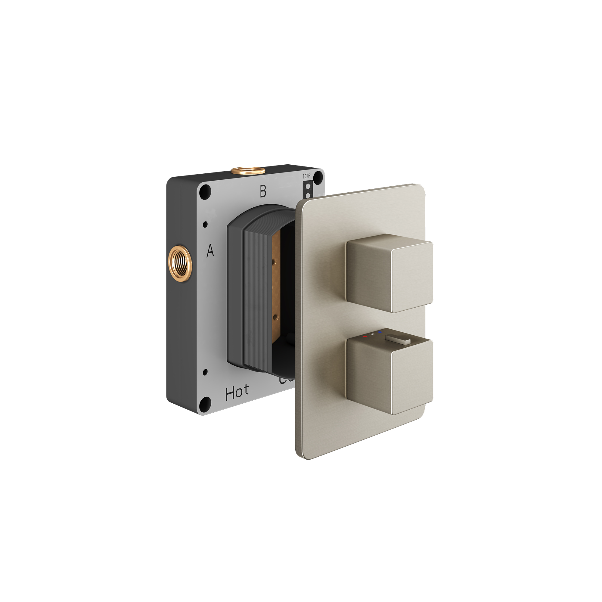Abacus 1 Outlet Thermostatic Shower Valve with Square Handles