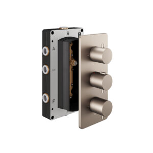 Abacus 3 Outlet, 3 Controls Thermostatic Shower Valve with Round Handles