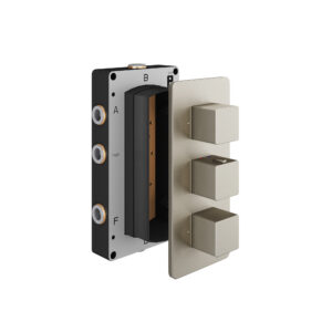 Abacus 3 Outlet, 3 Controls Thermostatic Shower Valve with Square Handles