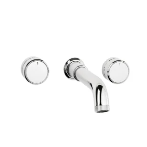 Swadling Engineer Wall Basin Mixer, Curved Spout (exc. Rough)