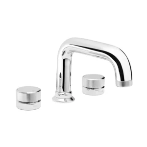 Swadling Engineer Deck Bath Mixer, Curved Spout