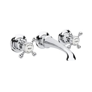Swadling Invincible Wall Basin Mixer (exc. Rough), With Cross Head