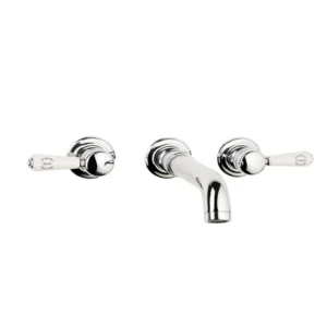 Swadling Invincible Wall Basin Mixer (exc. Rough), Curved Spout With Levers