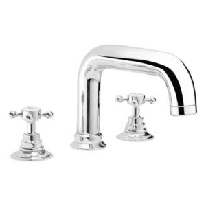 Swadling Invincible Deck Bath Mixer, Curve Spout With Crosshead