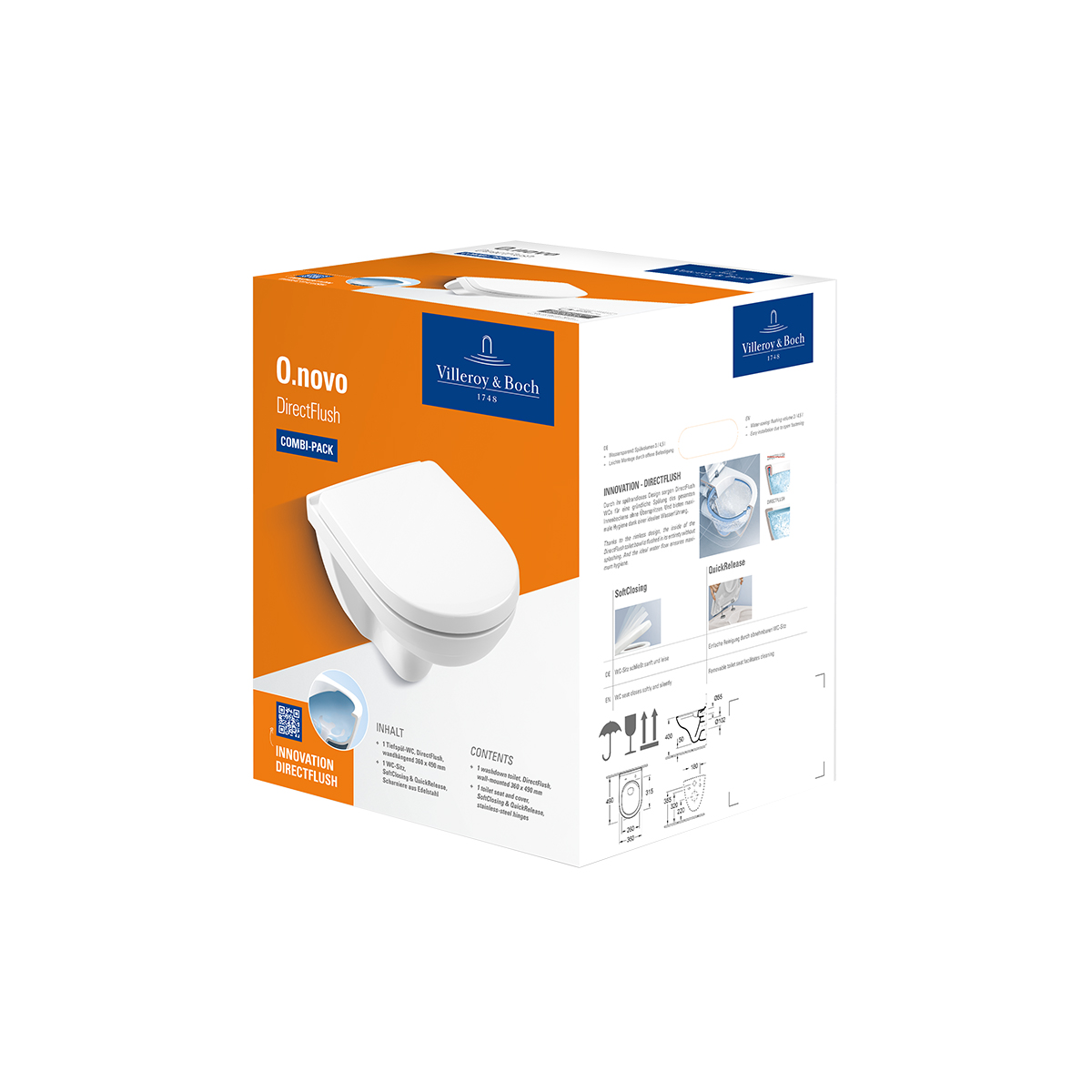 Villeroy & Boch Architectura Square wall mounted toilet & Soft Close Seat - Image 3
