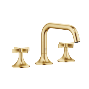 Dornbracht VAIA Three-hole crosshead basin mixer with pop-up waste - Brushed Durabrass (23kt Gold)