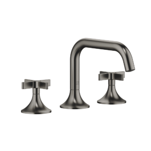 Dornbracht VAIA Three-hole crosshead basin mixer with pop-up waste - Brushed Dark Platinum