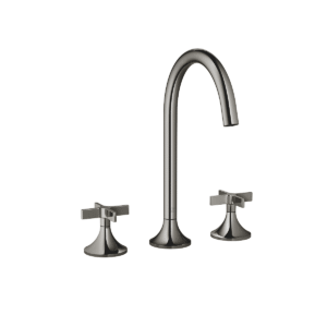 Dornbracht VAIA Three-hole crosshead basin mixer with pop-up waste - Dark Chrome