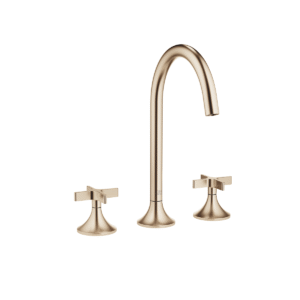 Dornbracht VAIA Three-hole crosshead basin mixer with pop-up waste - Brushed Champagne (22kt Gold)
