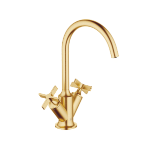 Dornbracht VAIA Single-hole basin mixer with pop-up waste - Brushed Durabrass (23kt Gold)