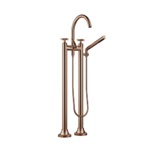Dornbracht VAIA Two-hole bath mixer for free-standing assembly with hand shower set - Brushed Bronze