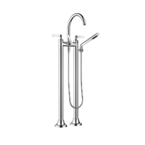 Dornbracht VAIA Two-hole bath mixer for free-standing assembly with hand shower set - Chrome