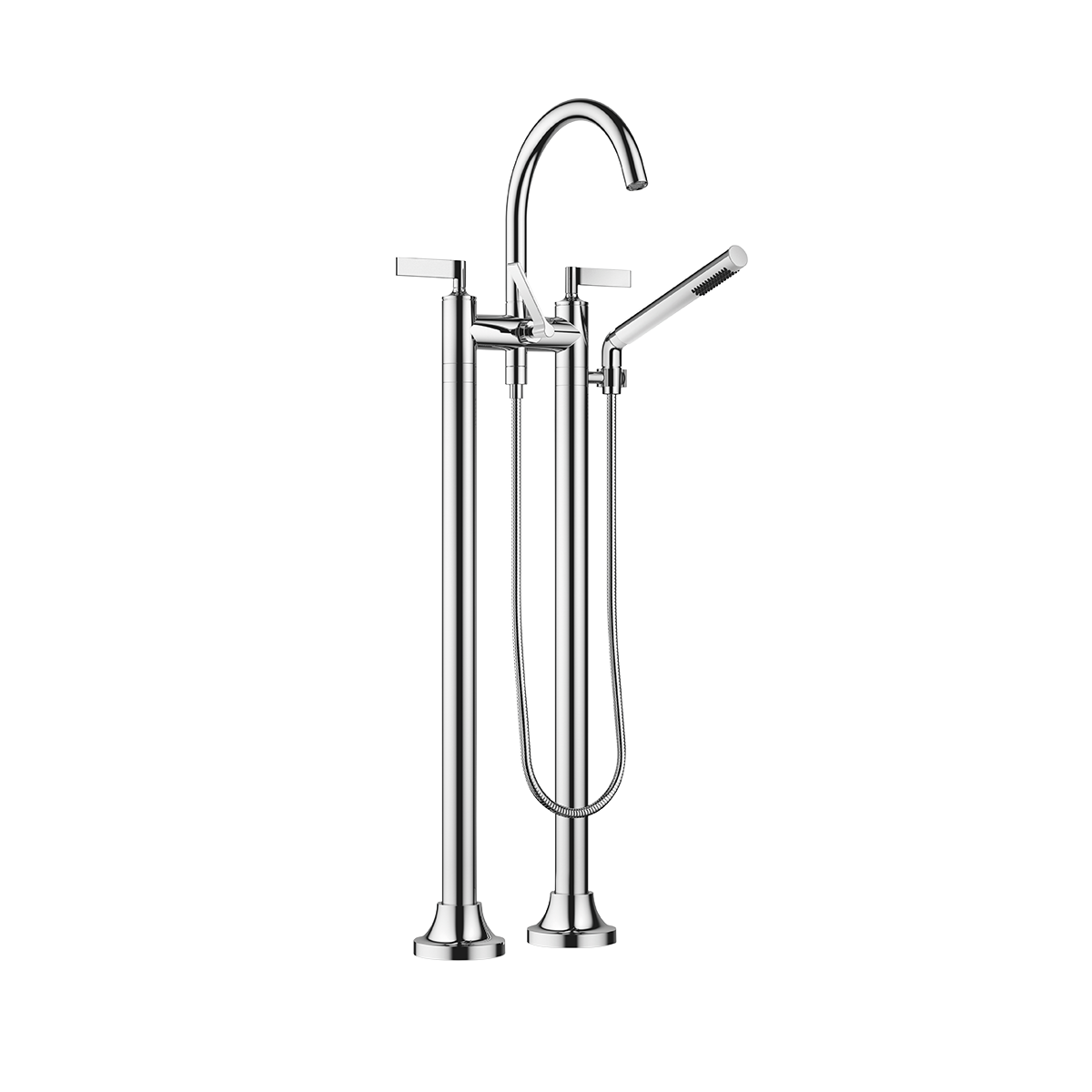 Dornbracht VAIA Two-hole bath mixer for free-standing assembly with hand shower set - Chrome