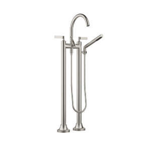 Dornbracht VAIA Two-hole bath mixer for free-standing assembly with hand shower set - Brushed Platinum