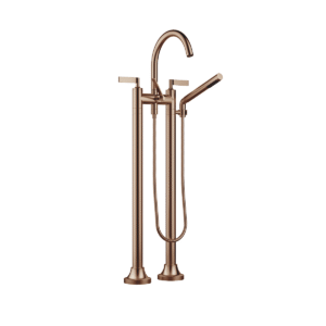 Dornbracht VAIA Two-hole bath mixer for free-standing assembly with hand shower set - Brushed Bronze