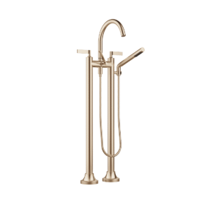 Dornbracht VAIA Two-hole bath mixer for free-standing assembly with hand shower set - Brushed Champagne (22kt Gold)
