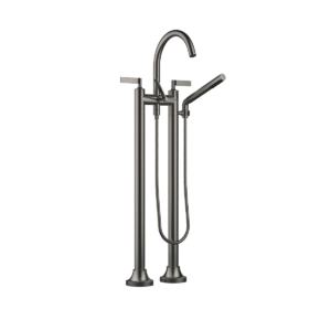 Dornbracht VAIA Two-hole bath mixer for free-standing assembly with hand shower set - Brushed Dark Platinum
