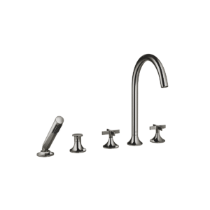 Dornbracht VAIA five-hole bath mixer for deck mounting with diverter & crossheads - Dark Chrome