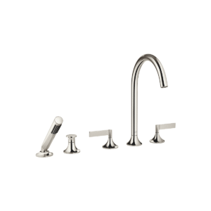 Dornbracht VAIA five-hole bath mixer for deck mounting with diverter & levers - Platinum