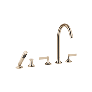 Dornbracht VAIA five-hole bath mixer for deck mounting with diverter & levers - Champagne (22kt Gold)