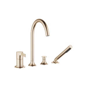 Dornbracht VAIA Bath shower set for bath rim or tile edge installation - Brushed Champagne (22kt Gold)