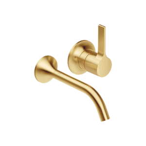 Dornbracht VAIA Wall-mounted single-lever basin mixer without pop-up waste - Brushed Durabrass (23kt Gold)