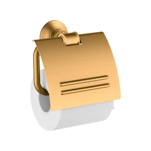 AXOR Montreux Toilet roll holder with cover - Brushed Gold Optic