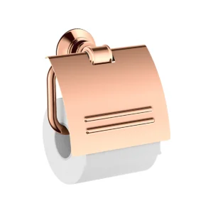 AXOR Montreux Toilet roll holder with cover - Polished Red Gold