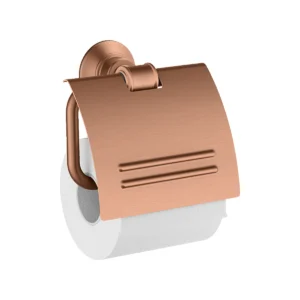 AXOR Montreux Toilet roll holder with cover - Brushed Red Gold