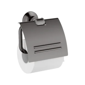 AXOR Montreux Toilet roll holder with cover - Polished Black Chrome