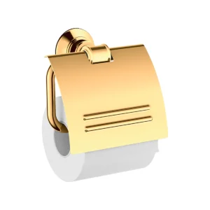 AXOR Montreux Toilet roll holder with cover - Polished Gold Optic