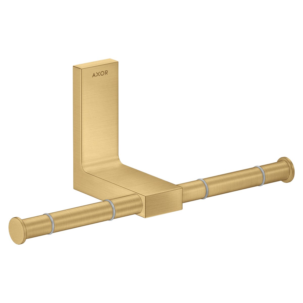AXOR Universal Rectangular Toilet paper holder double - Brushed Gold Optic
