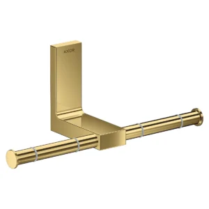 AXOR Universal Rectangular Toilet paper holder double - Polished Gold Optic