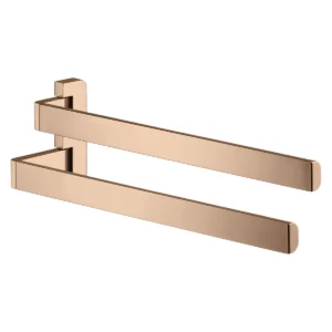 AXOR Universal Softsquare Towel holder twin-handle - Polished Red Gold