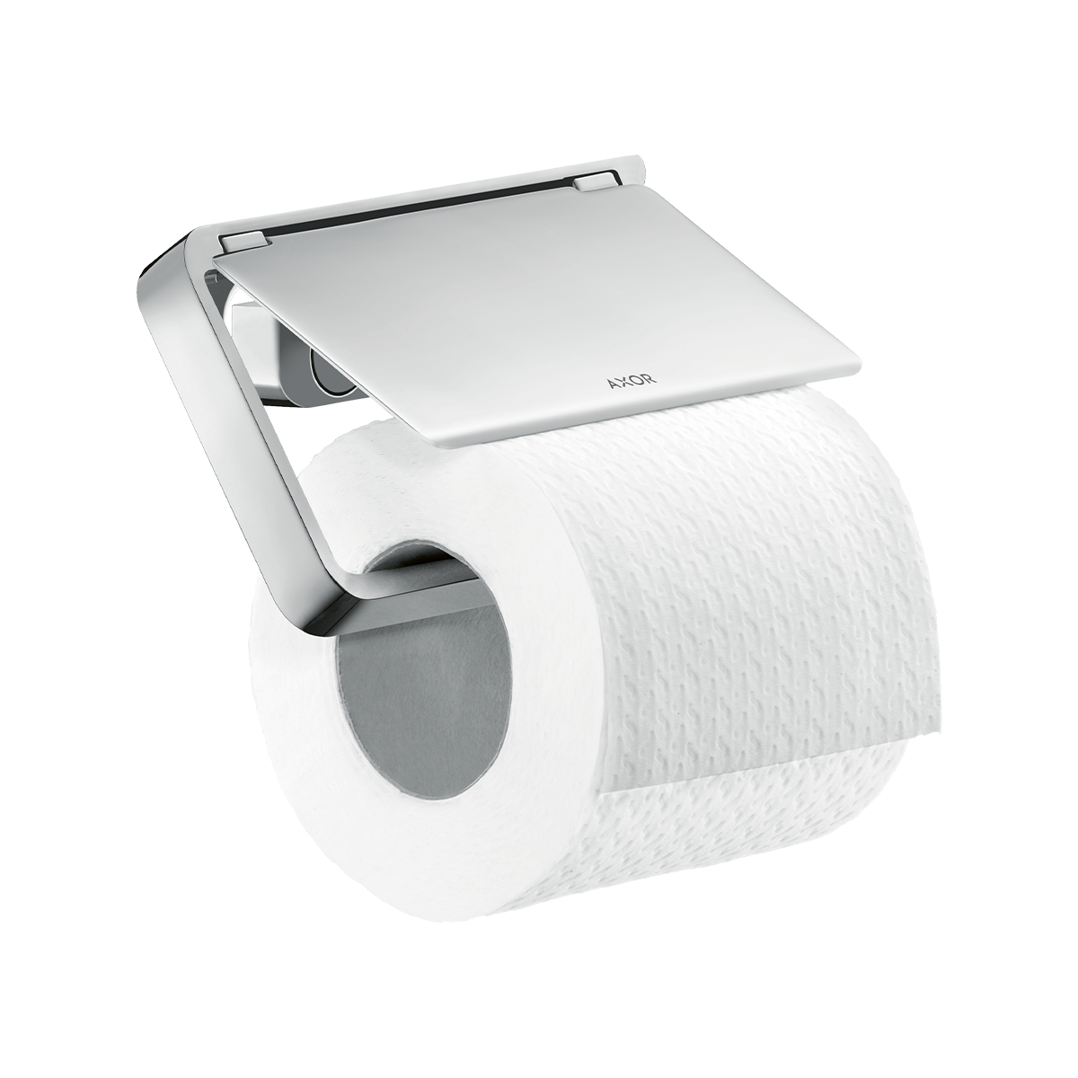 AXOR Universal Softsquare Toilet roll holder with cover - Chrome