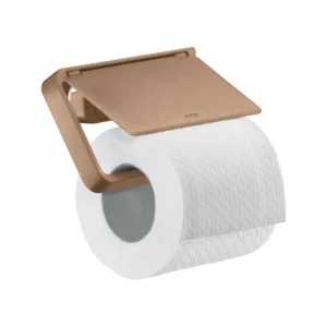 AXOR Universal Softsquare Toilet roll holder with cover - Brushed Red Gold