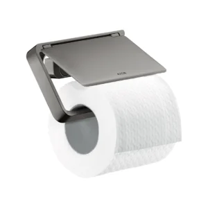 AXOR Universal Softsquare Toilet roll holder with cover - Polished Black Chrome