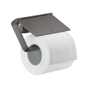 AXOR Universal Softsquare Toilet roll holder with cover - Brushed Black Chrome