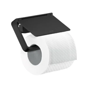 AXOR Universal Softsquare Toilet roll holder with cover - Matt Black