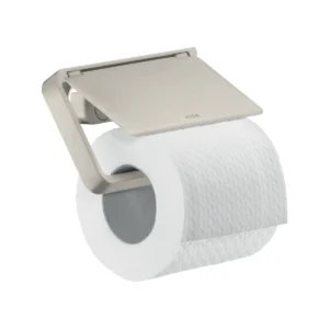 AXOR Universal Softsquare Toilet roll holder with cover - Stainless Steel Optic