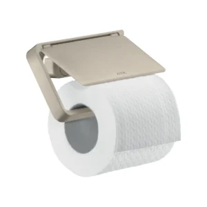 AXOR Universal Softsquare Toilet roll holder with cover - Brushed Nickel