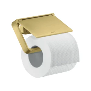 AXOR Universal Softsquare Toilet roll holder with cover - Brushed Brass