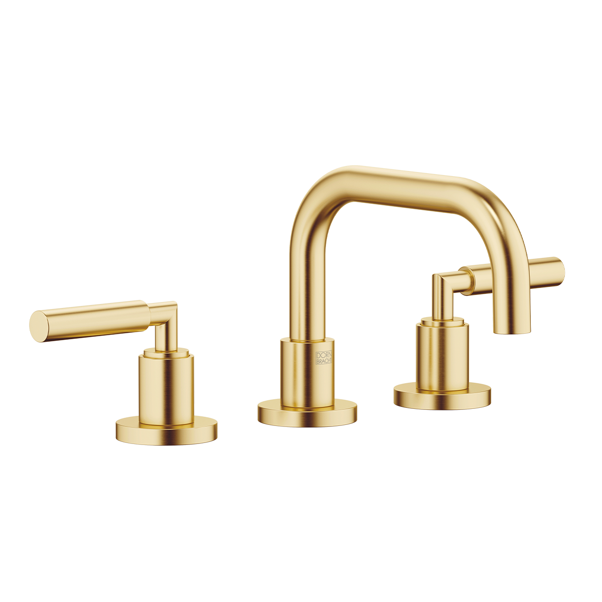 Dornbracht TARA Three-hole basin mixer with pop-up waste with levers - Brushed Durabrass (23kt Gold)